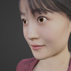 目玉を入れる3D人間の顔