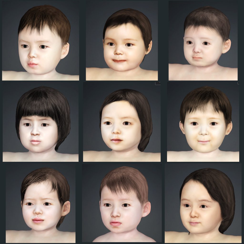 赤ちゃん3Dモデル素材データ日本人